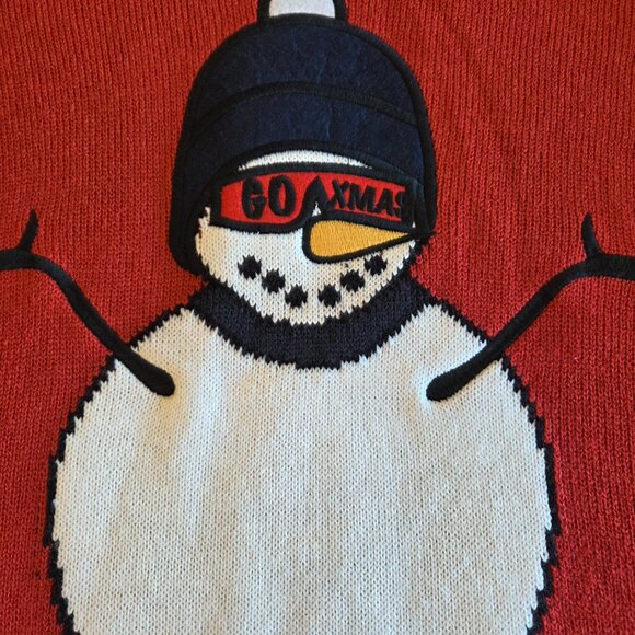 Only and Sons Christmas Snowman sweater Red with Go Xmas logo. Size Large - Picture 2 of 4